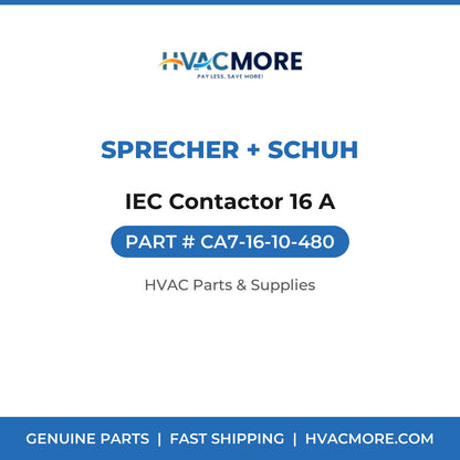 Sprecher + Schuh IEC Contactor 16 A CA7-16-10-480
