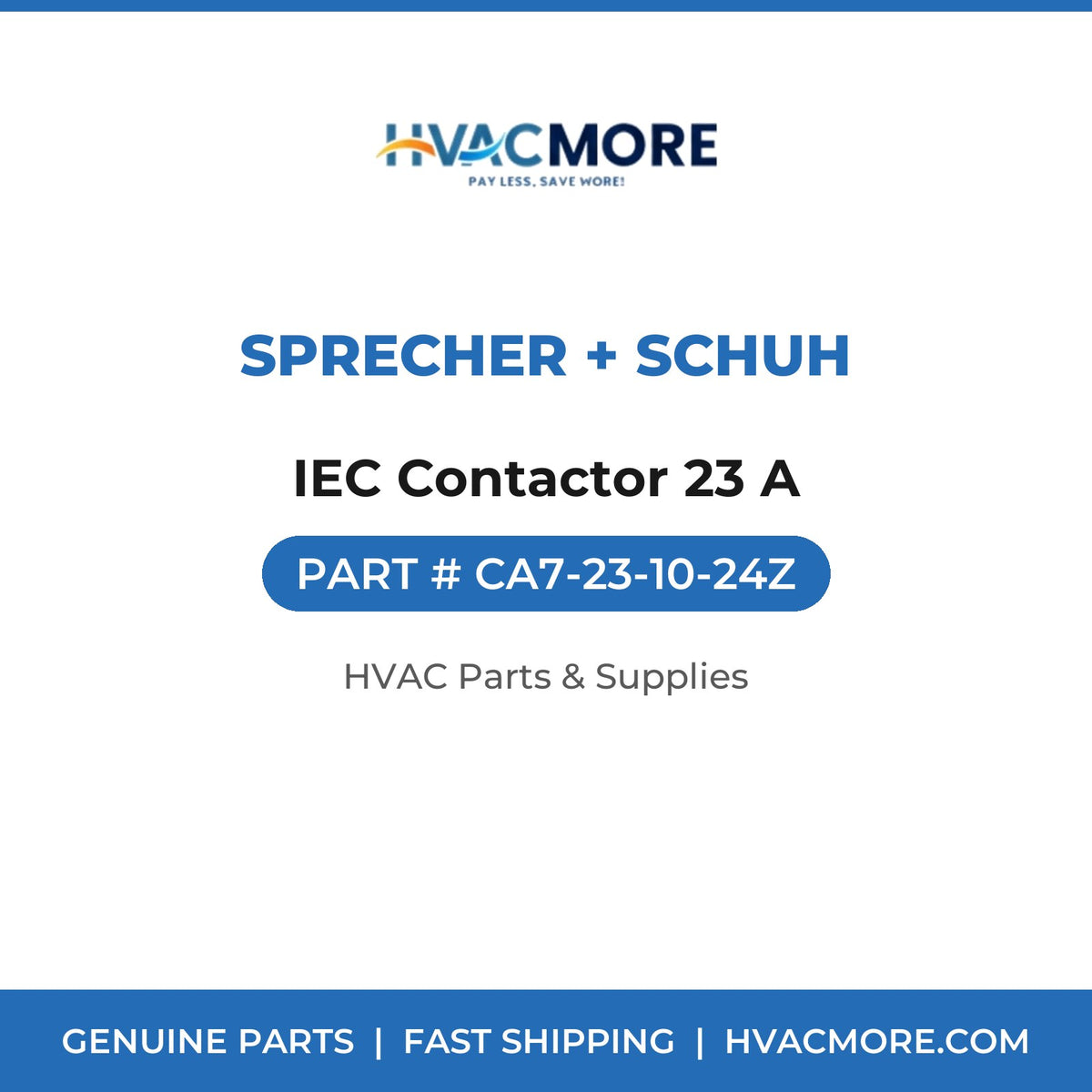 Sprecher + Schuh IEC Contactor 23 A CA7-23-10-24Z