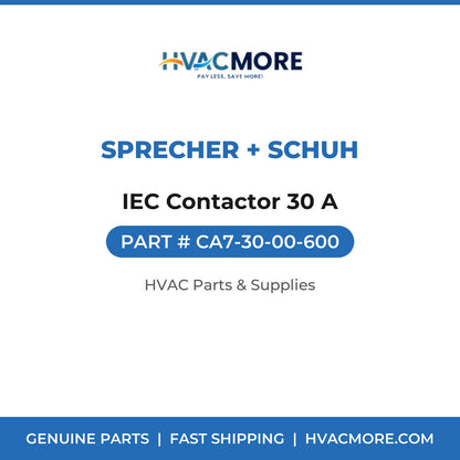 Sprecher + Schuh IEC Contactor 30 A CA7-30-00-600