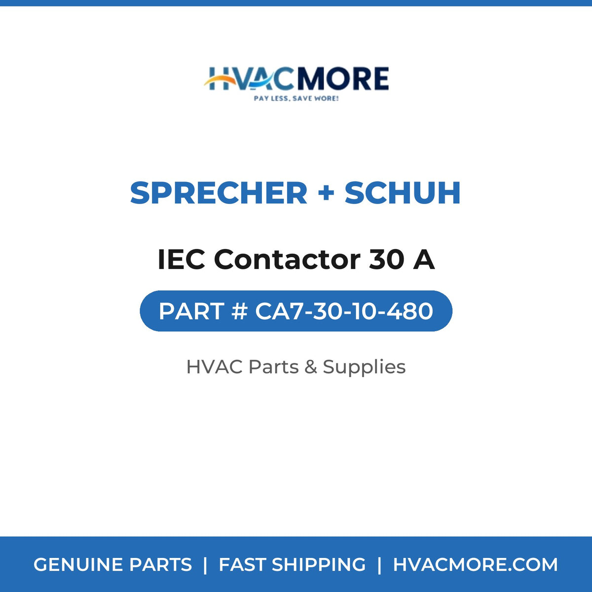 Sprecher + Schuh IEC Contactor 30 A CA7-30-10-480