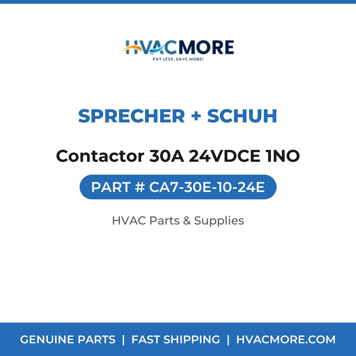 Sprecher + Schuh Contactor 30A 24VDCE 1NO CA7-30E-10-24E