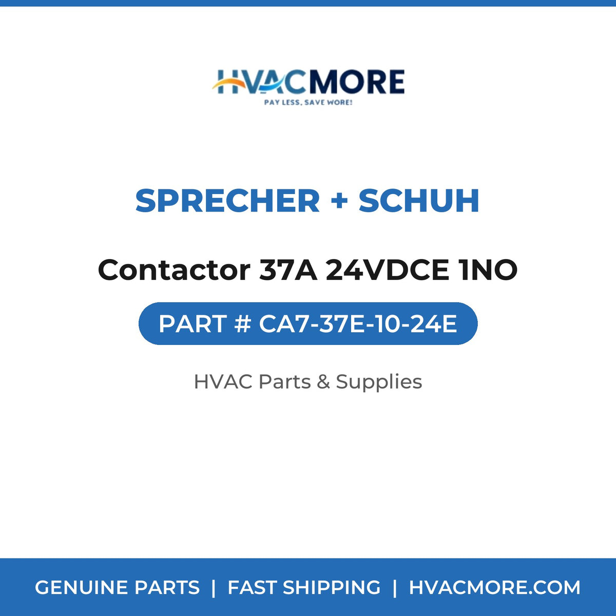 Sprecher + Schuh Contactor 37A 24VDCE 1NO CA7-37E-10-24E