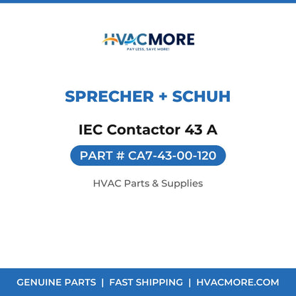Sprecher + Schuh IEC Contactor 43 A CA7-43-00-120