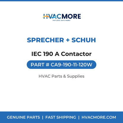 Sprecher + Schuh IEC 190 A Contactor CA9-190-11-120W