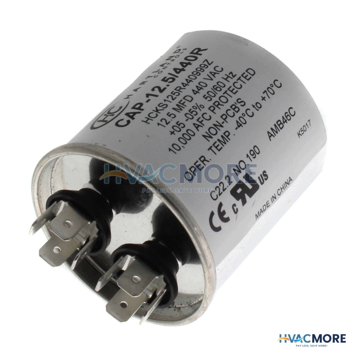 Hartland Controls 12.5 MFD Round Run Capacitor (370/440V) CAP-12.5/440R