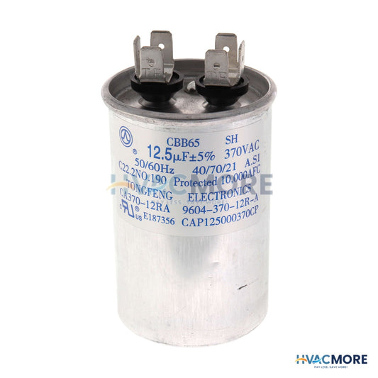 Goodman-Amana 12.5 MFD 370V Round Run Capacitor CAP125000370RPP