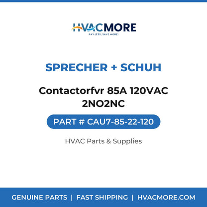 Sprecher + Schuh Contactorfvr 85A 120VAC 2NO2NC CAU7-85-22-120