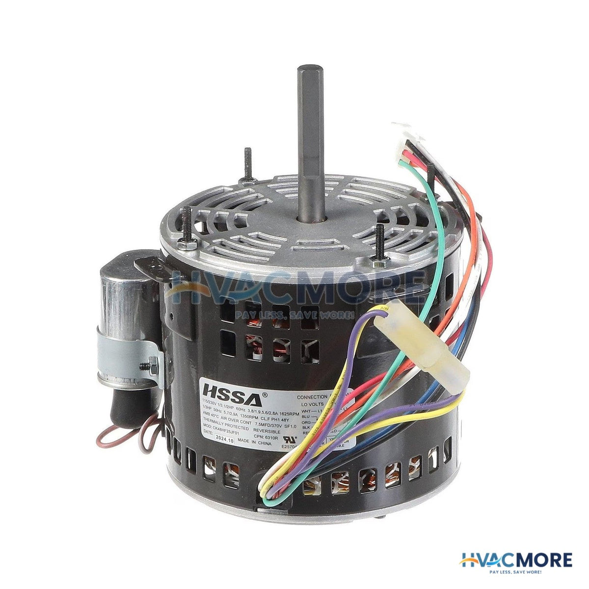 CaptiveAire Motor, 1/3 HP, 115/230V, 1635 RPM, CK48HF25JF01-60-115 CK48HF25JF0160115