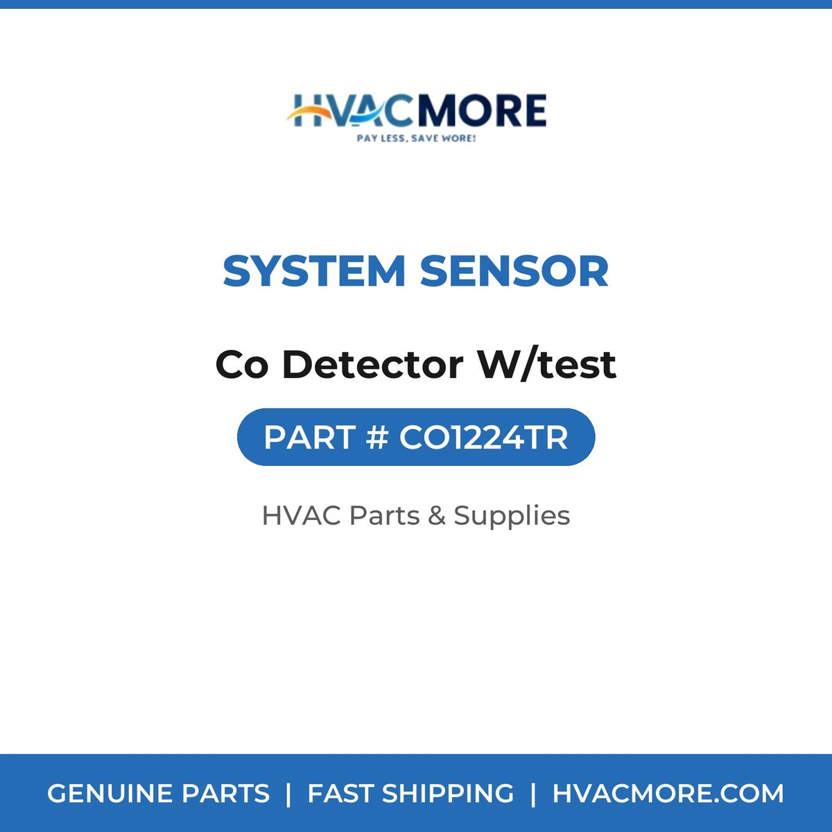System Sensor Co Detector W/test CO1224TR