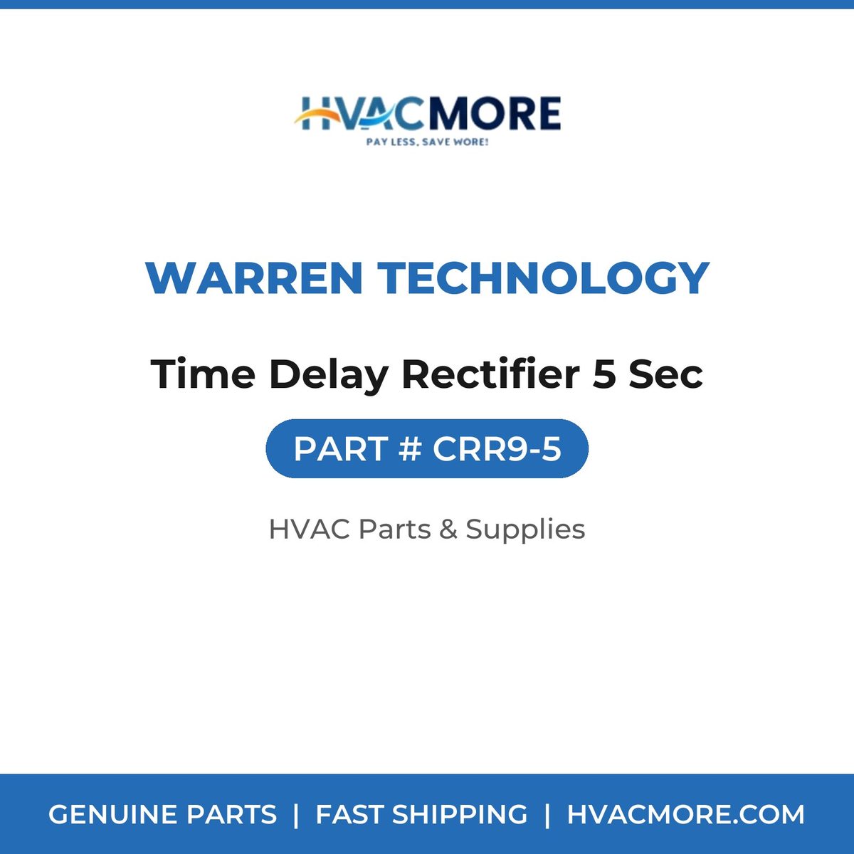 Warren Technology Time Delay Rectifier 5 Sec CRR9-5