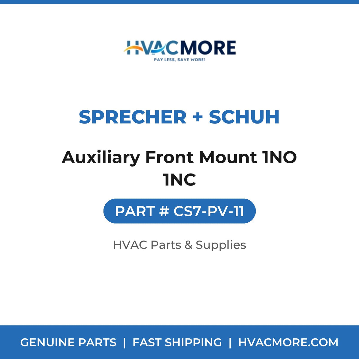 Sprecher + Schuh Auxiliary Front Mount 1NO 1NC CS7-PV-11