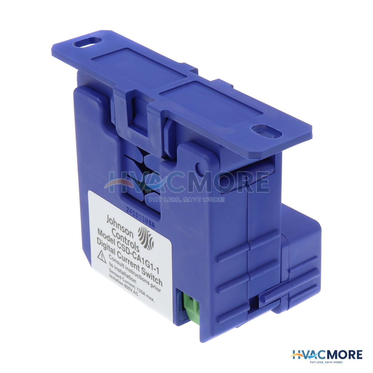Johnson Controls Current Sensing Relay, Split Core with 24V Command Relay, Adjustable Setpoint 1.25-135A CSD-CA1G1-1
