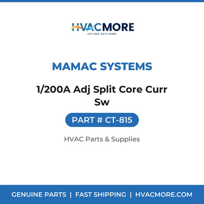 MAMAC Systems 1/200A Adj Split Core Curr Sw CT-815