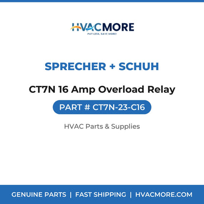 Sprecher + Schuh CT7N 16 Amp Overload Relay CT7N-23-C16