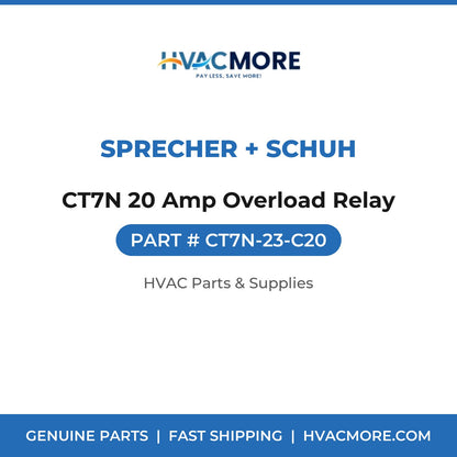 Sprecher + Schuh CT7N 20 Amp Overload Relay CT7N-23-C20