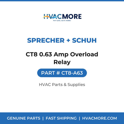 Sprecher + Schuh CT8 0.63 Amp Overload Relay CT8-A63