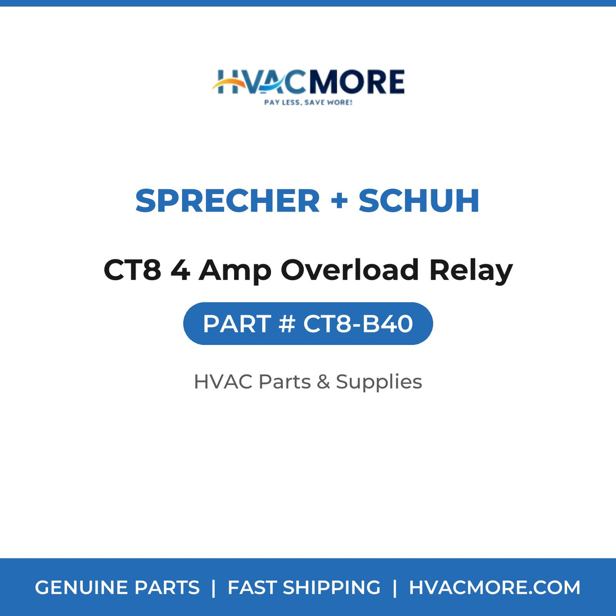 Sprecher + Schuh CT8 4 Amp Overload Relay CT8-B40
