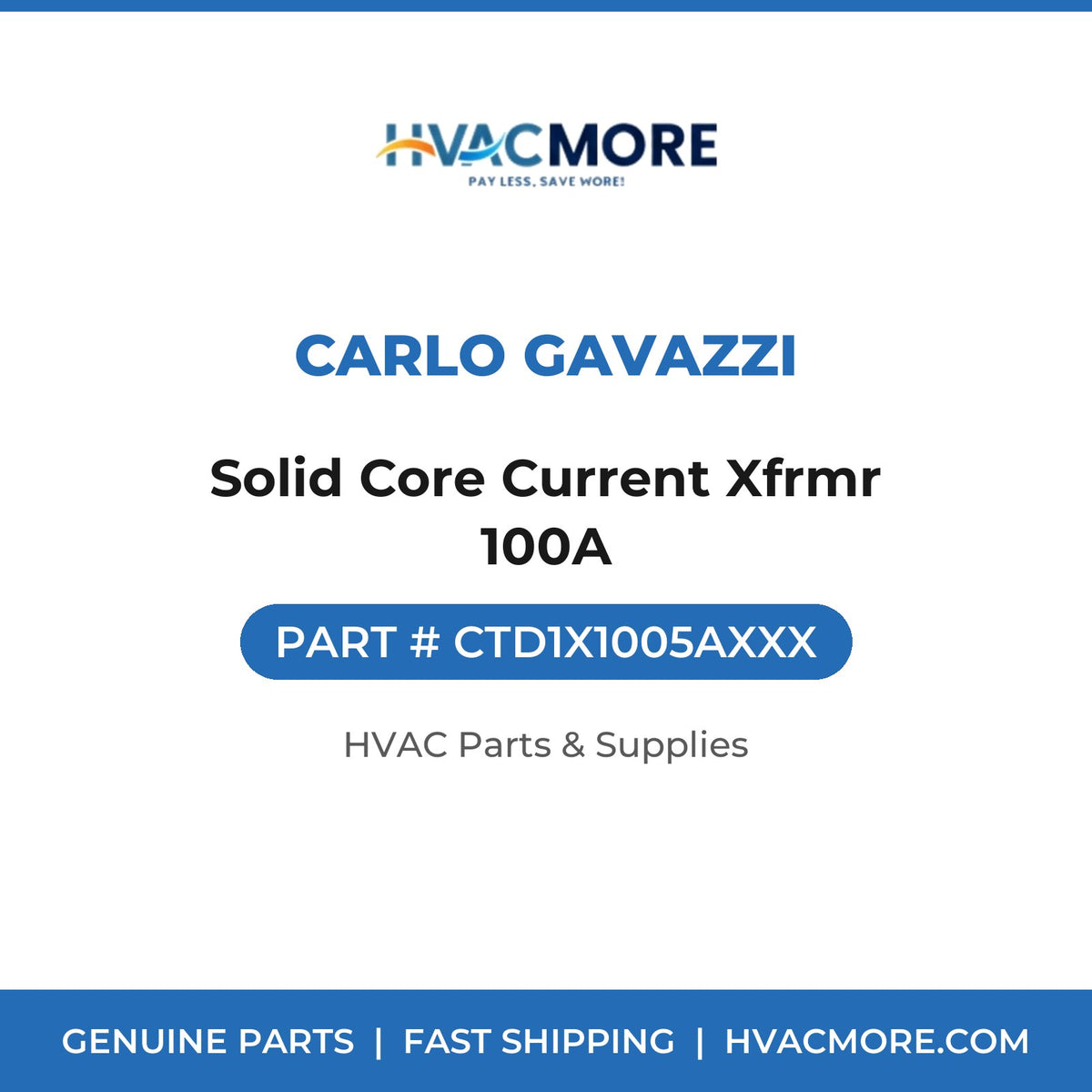 Carlo Gavazzi Solid Core Current Xfrmr 100A CTD1X1005AXXX
