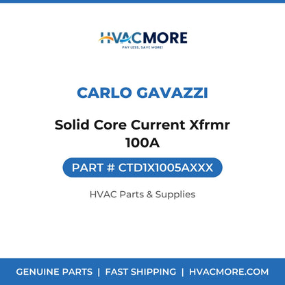 Carlo Gavazzi Solid Core Current Xfrmr 100A CTD1X1005AXXX