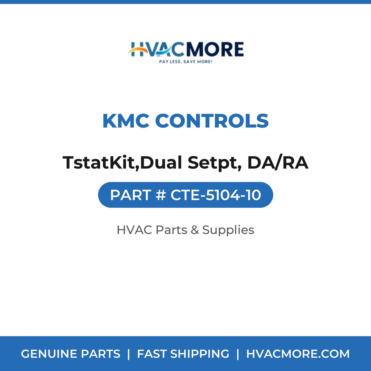 KMC Controls TstatKit,Dual Setpt, DA/RA CTE-5104-10