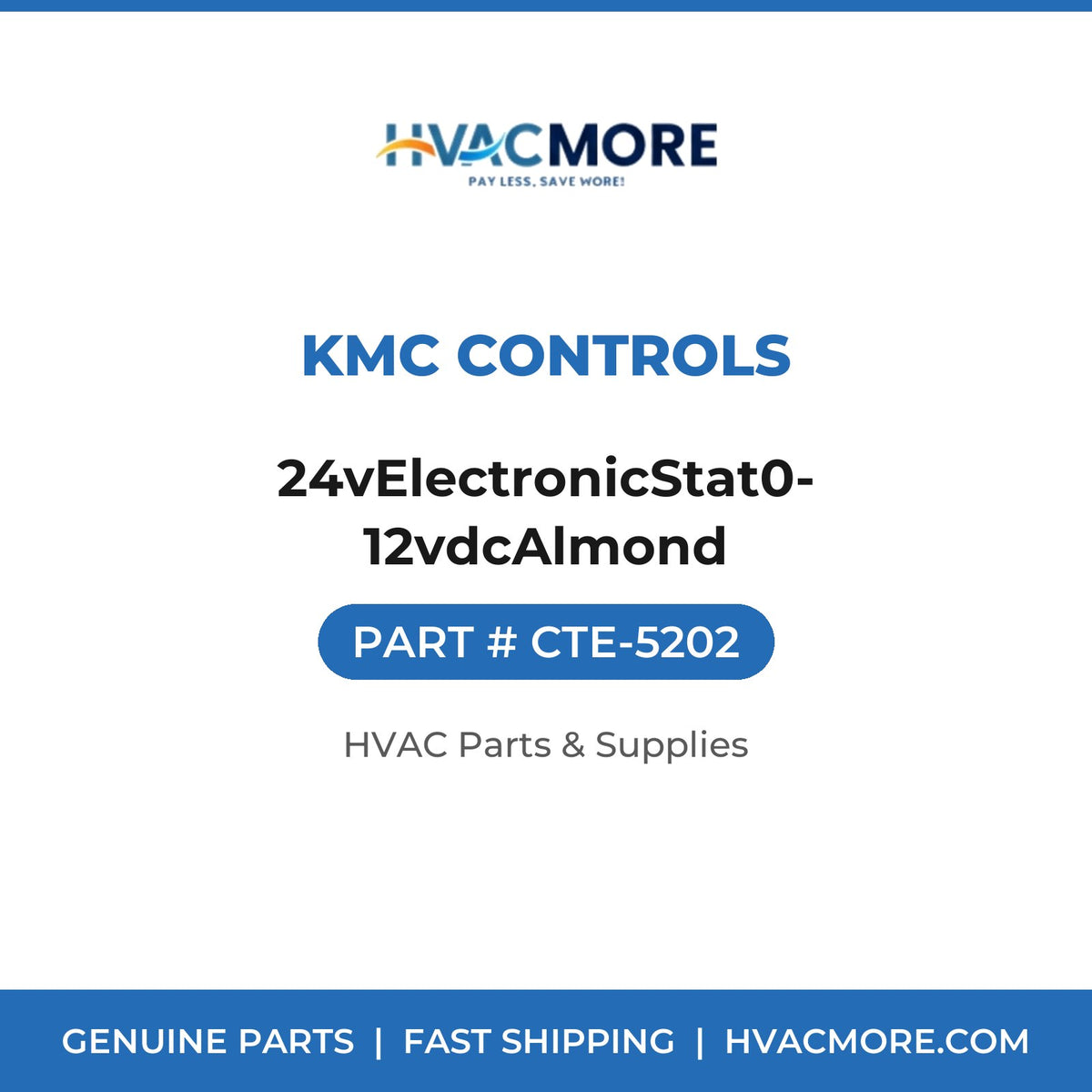 KMC Controls 24vElectronicStat0-12vdcAlmond CTE-5202