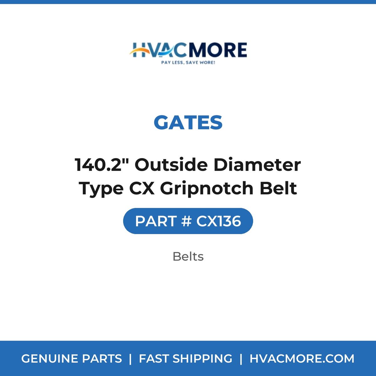 Gates 140.2" Outside Diameter Type CX Gripnotch Belt CX136