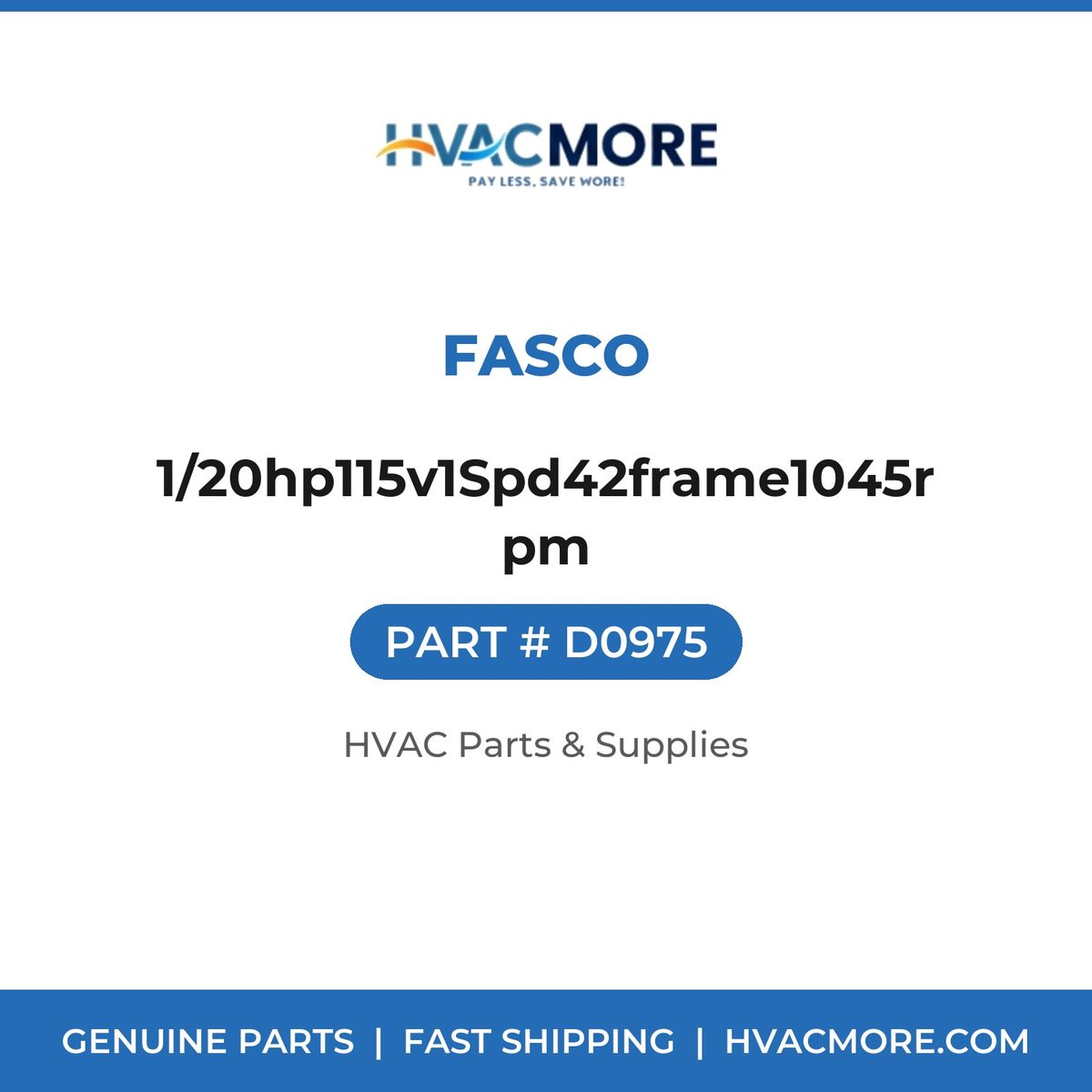 Fasco 1/20hp115v1Spd42frame1045rpm D0975