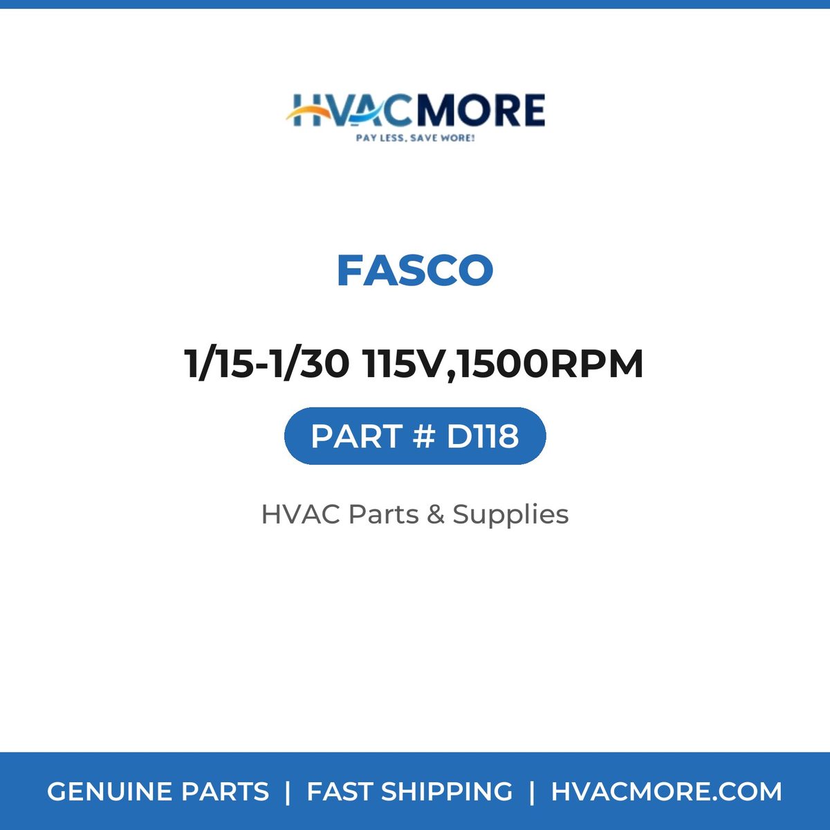 Fasco 1/15-1/30 115V,1500RPM D118