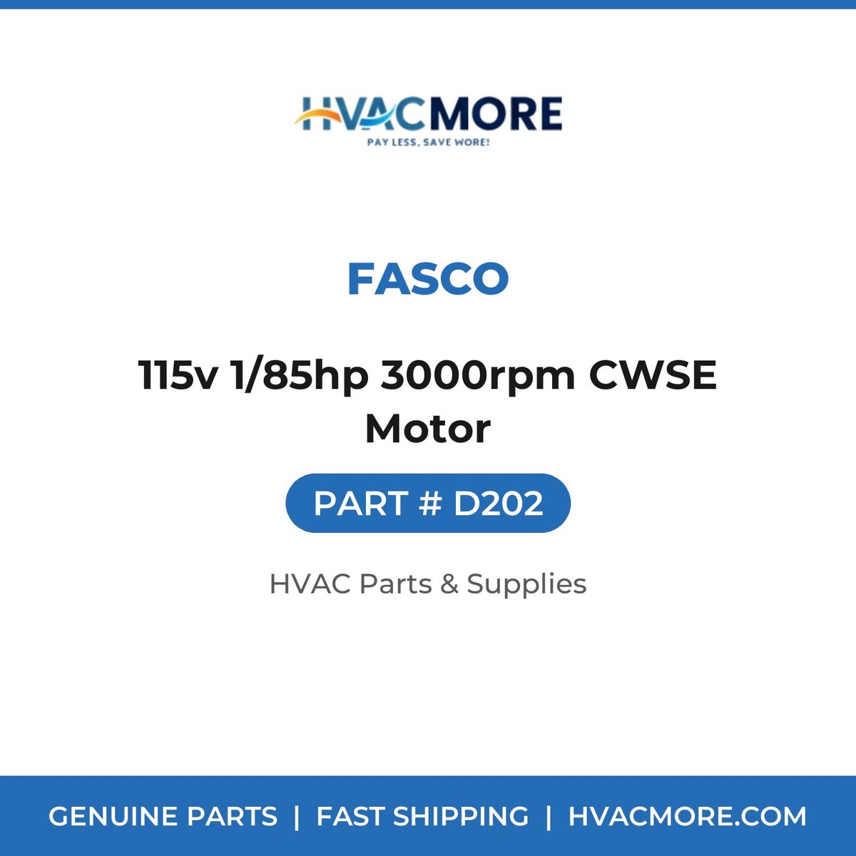Fasco 115v 1/85hp 3000rpm CWSE Motor D202