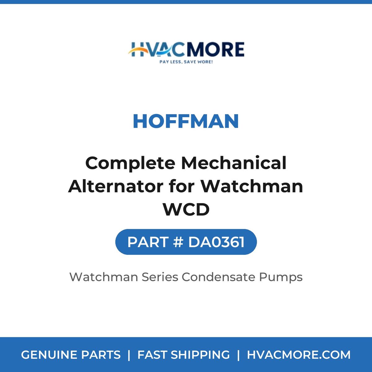 Hoffman Complete Mechanical Alternator for Watchman WCD DA0361