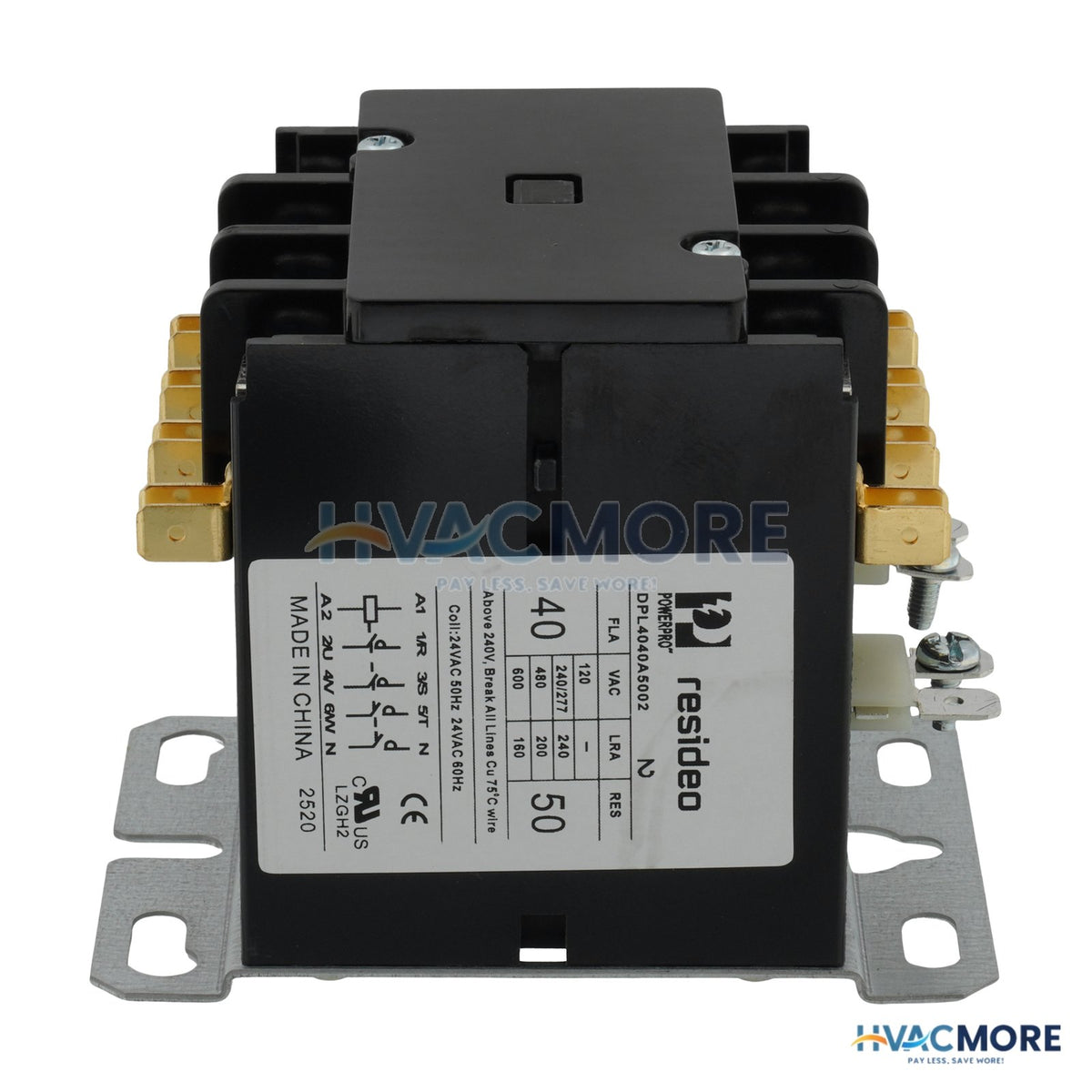 Resideo 24 VAC 4 Pole PowerPro Deluxe Definite Purpose Contactor (40 A) DPL4040A5002