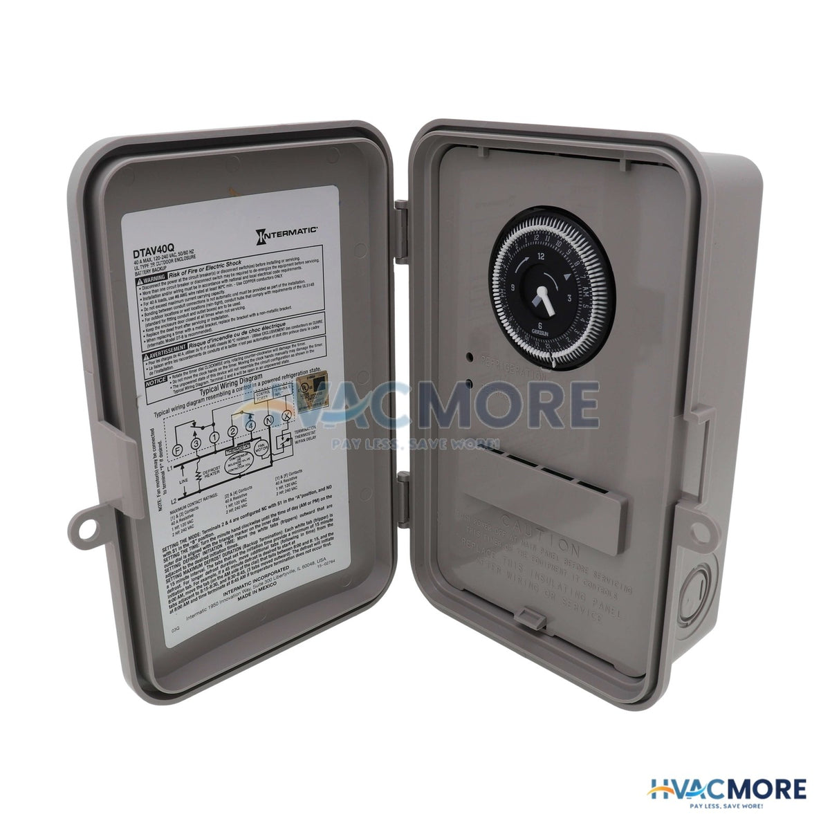 Intermatic Auto-Voltage Defrost Timer, 2 HP NEMA-3R (120-240V) DTAV40Q