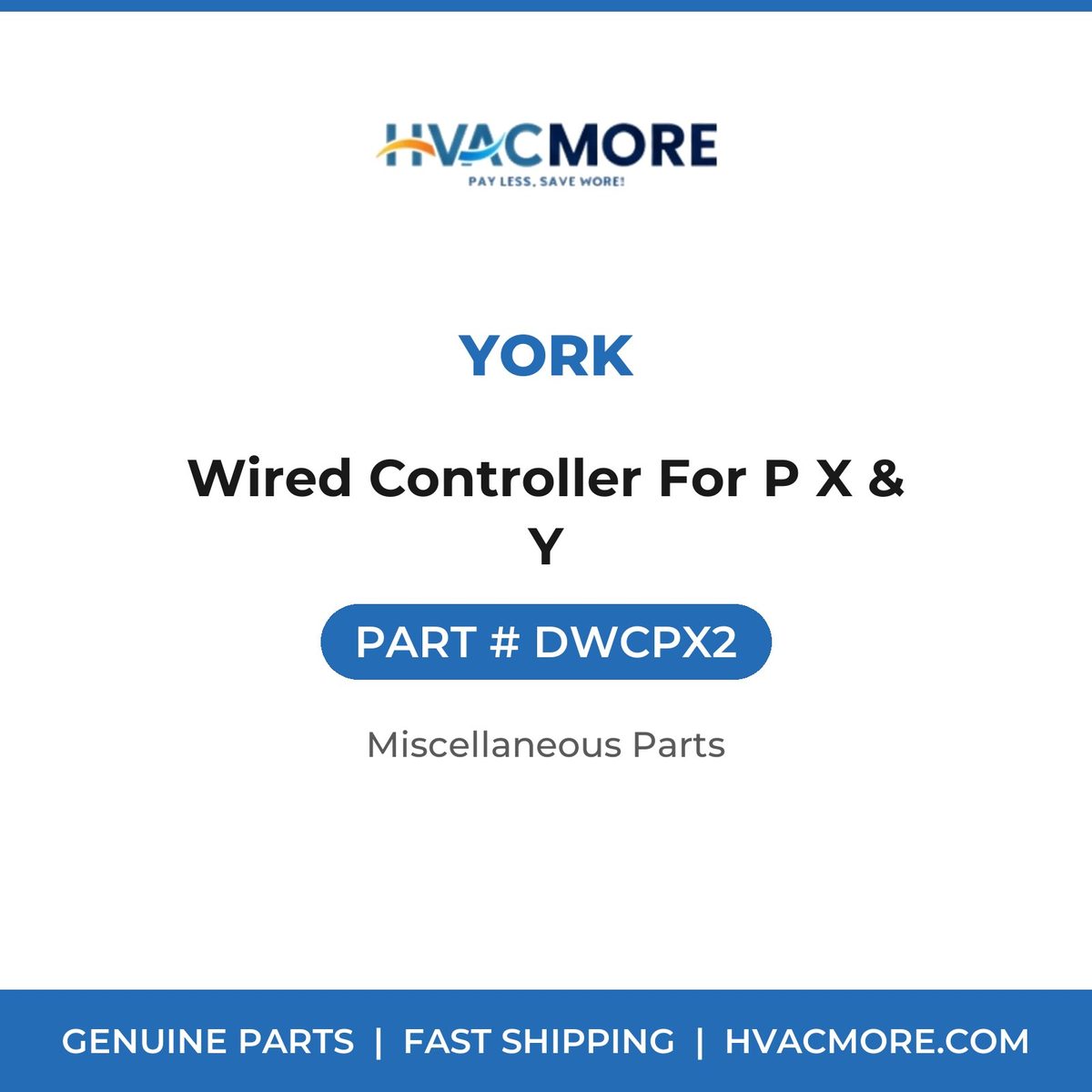 York Wired Controller For P X & Y DWCPX2