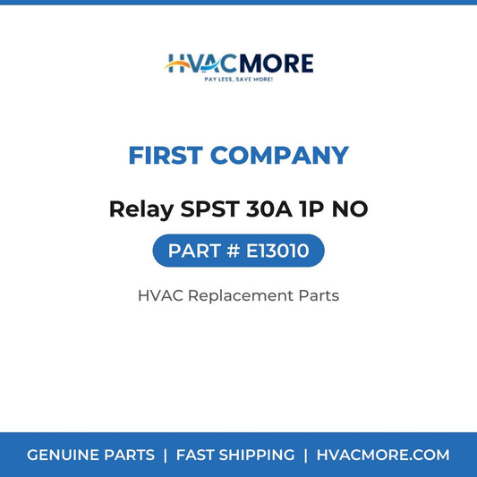 First Company Relay SPST 30A 1P NO E13010