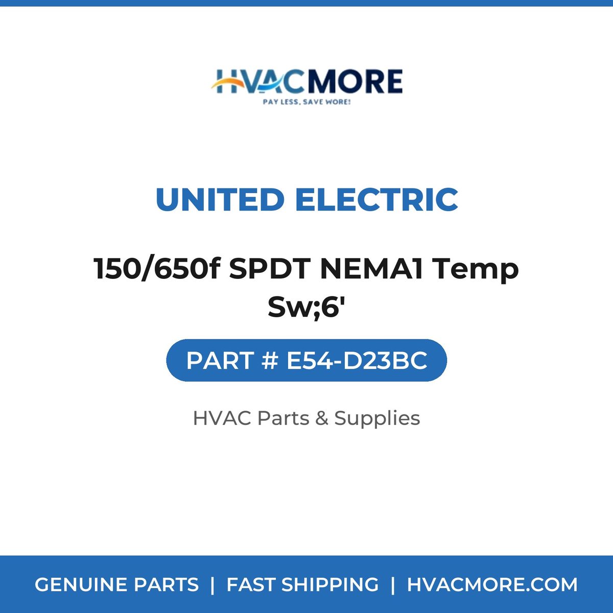 United Electric 150/650f SPDT NEMA1 Temp Sw;6' E54-D23BC