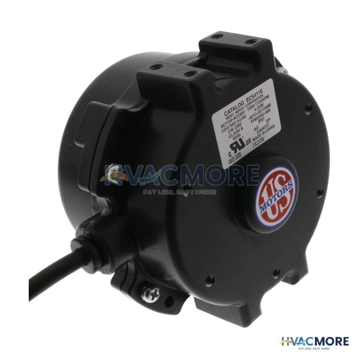 US Motors Rescue ECM Refrigeration Motor (115/230V, 4-25W, 1550-1725 RPM) EC5411E