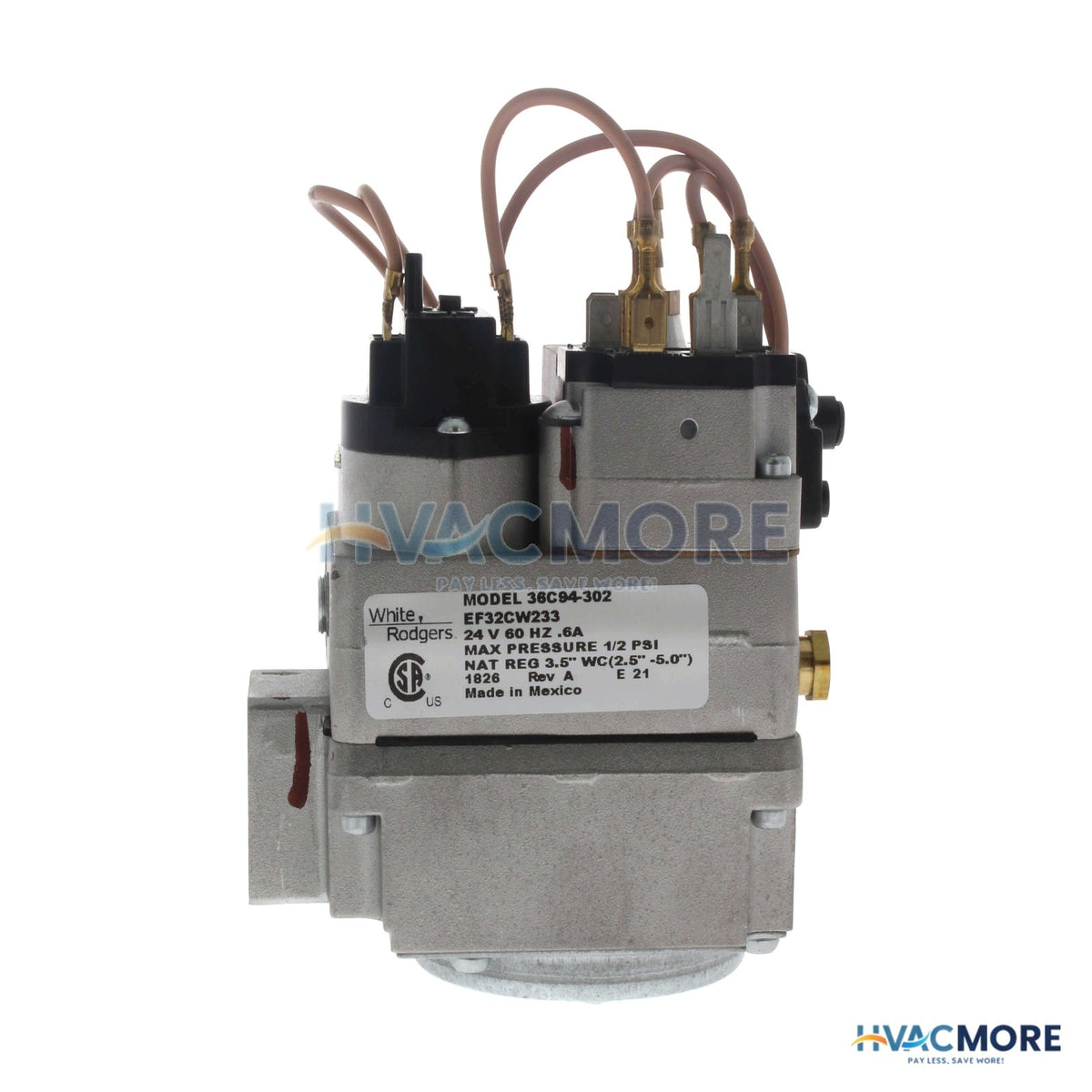 Carrier 1/2" x 3/4" 24V Gas Valve EF32CW233