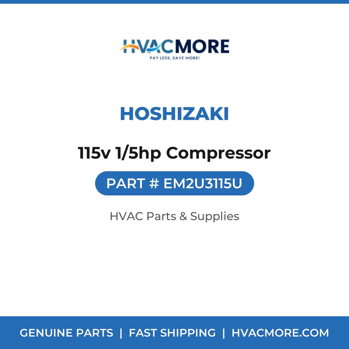Hoshizaki 115v 1/5hp Compressor EM2U3115U