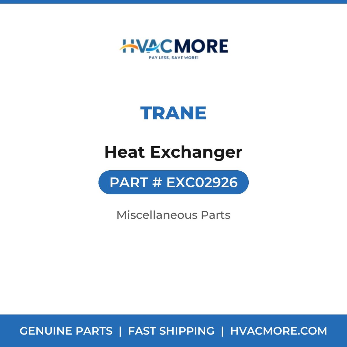 Trane Heat Exchanger EXC02926