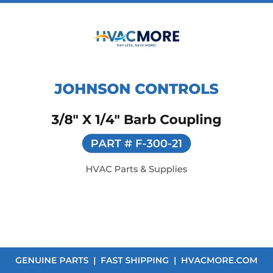 Johnson Controls 3/8" X 1/4" Barb Coupling F-300-21