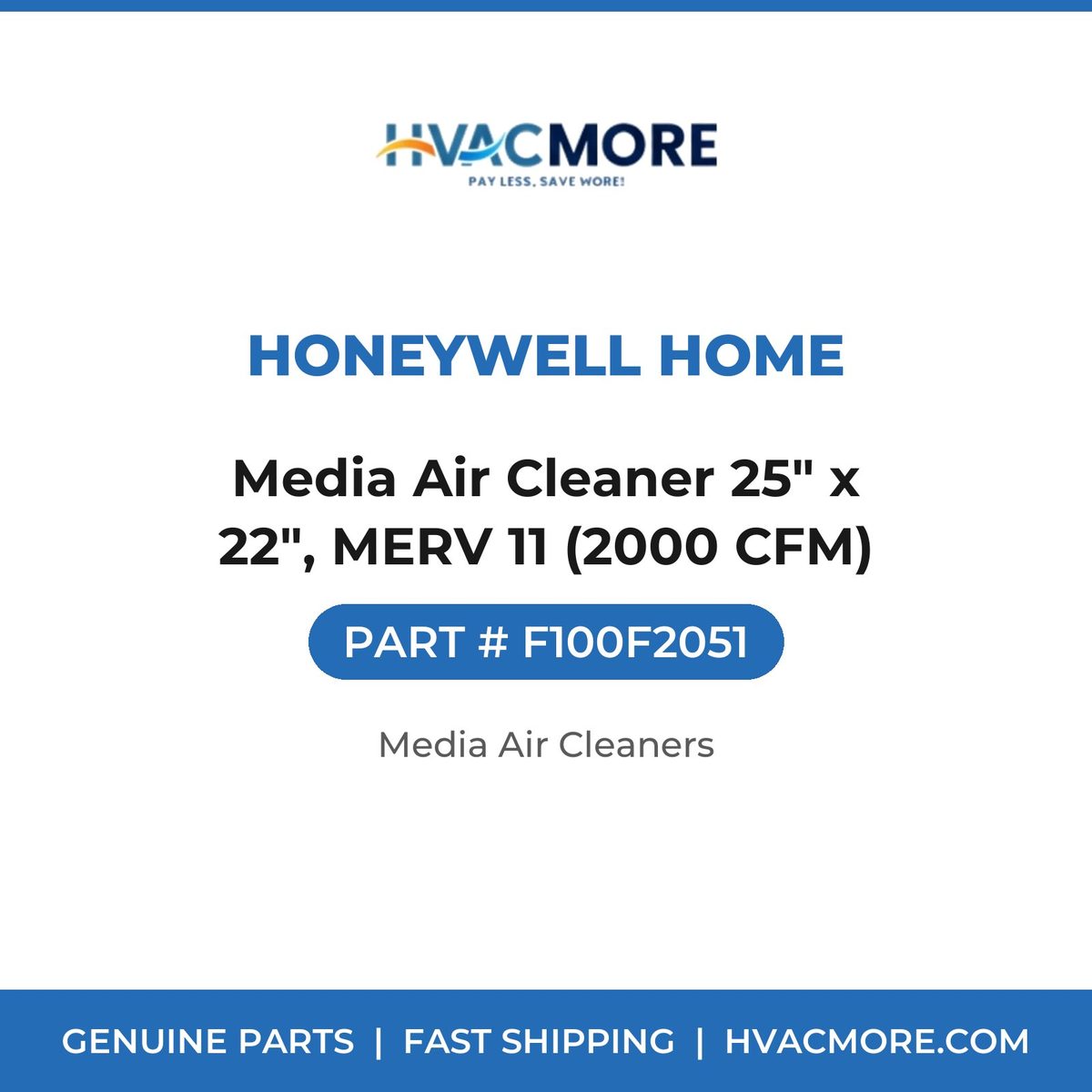 Honeywell Home Media Air Cleaner 25" x 22", MERV 11 (2000 CFM) F100F2051