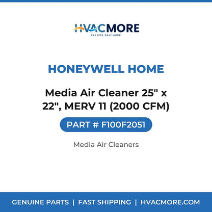 Honeywell Home Media Air Cleaner 25" x 22", MERV 11 (2000 CFM) F100F2051