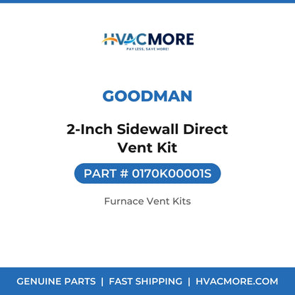 Goodman 0170K00001S 2-Inch Sidewall Direct Vent Kit - HVAC MORE