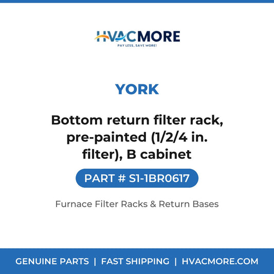 York S1-1BR0617 Bottom return filter rack, pre-painted (1/2/4 in. filter), B cabinet - HVAC MORE