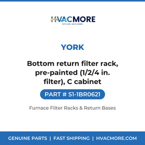 York S1-1BR0621 Bottom return filter rack, pre-painted (1/2/4 in. filter), C cabinet - HVAC MORE