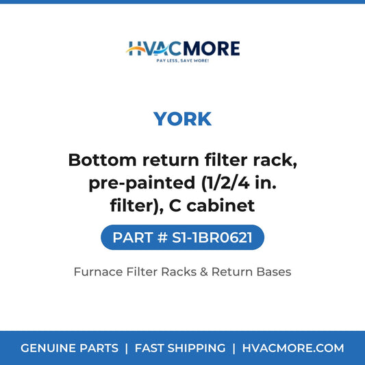 York S1-1BR0621 Bottom return filter rack, pre-painted (1/2/4 in. filter), C cabinet - HVAC MORE