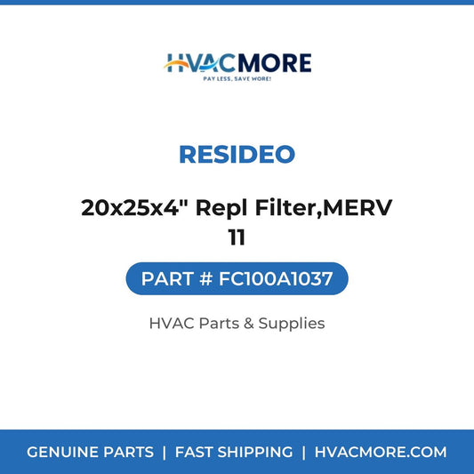Resideo 20x25x4" Repl Filter,MERV 11 FC100A1037