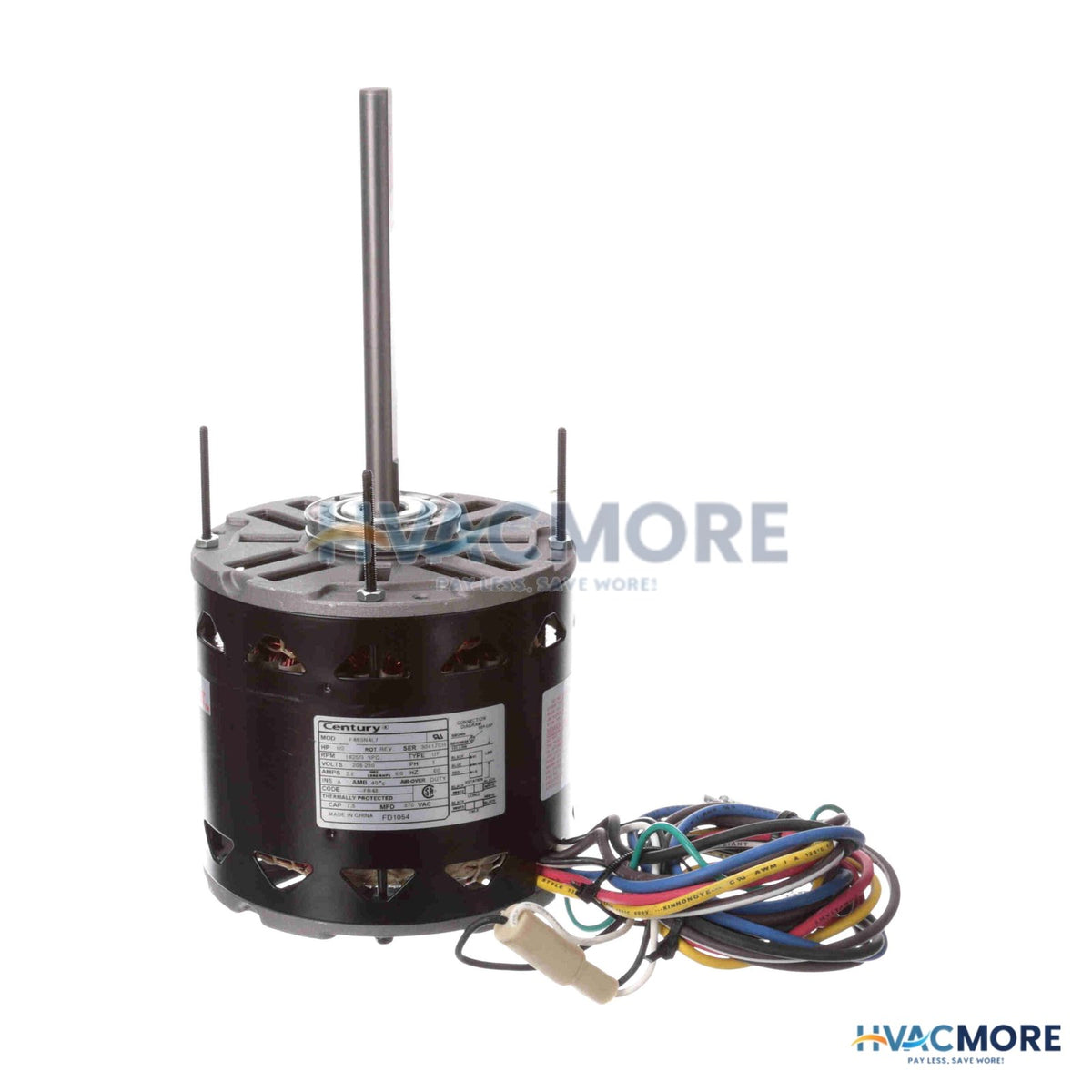 Century 5-5/8" 3-SPEED Indoor Blower Motor (208-230V, 1625 RPM, 1/2 HP) FD1054