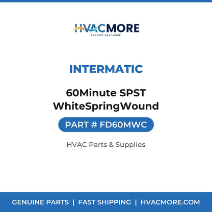Intermatic 60Minute SPST WhiteSpringWound FD60MWC