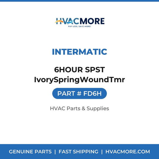 Intermatic 6HOUR SPST IvorySpringWoundTmr FD6H